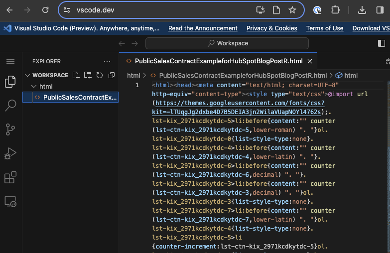 VSCode with HTML file